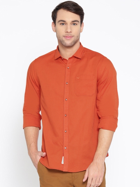 

Blackberrys Men Orange Slim Fit Solid Casual Shirt