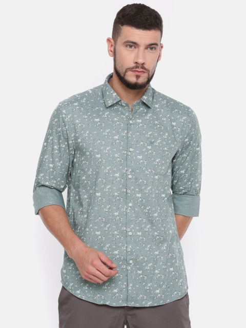 

Blackberrys Men Grey Slim Fit Printed Casual Shirt