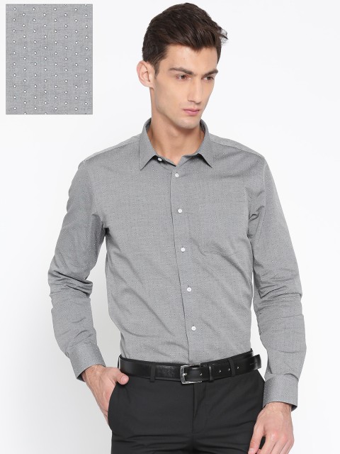 

Blackberrys Men Grey Slim Fit Printed Formal Shirt