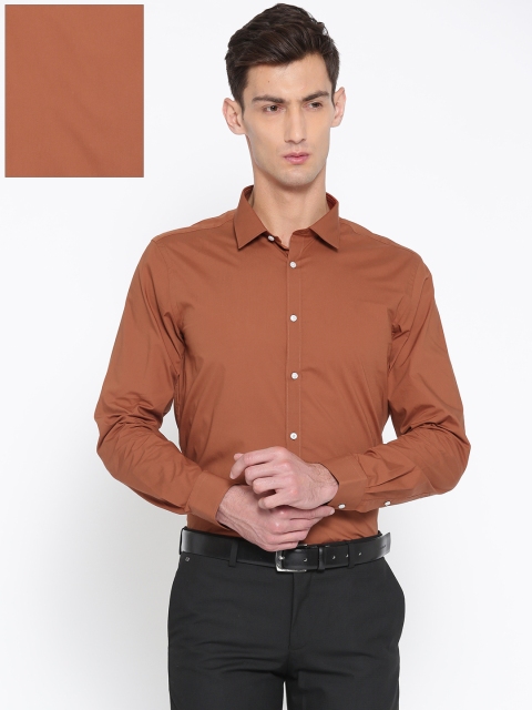 

Blackberrys Men Rust Brown Slim Fit Solid Formal Shirt