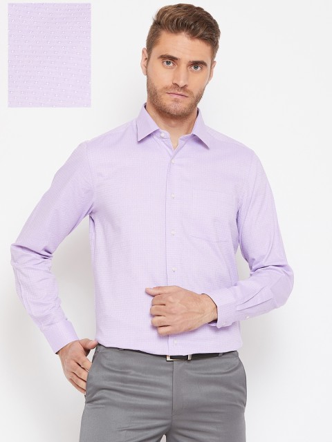 

Blackberrys Men Purple Slim Fit Self Design Formal Shirt