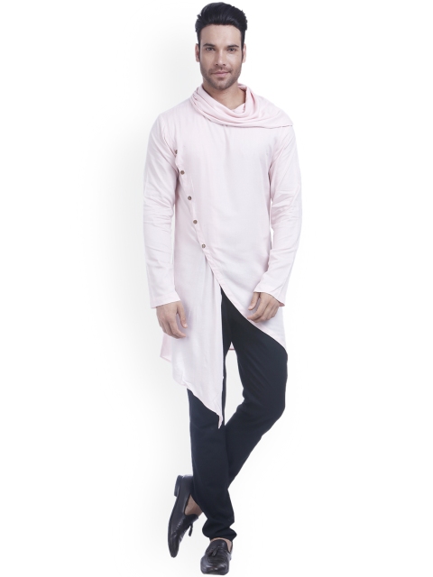

Zotw Men Pink Solid Straight Kurta