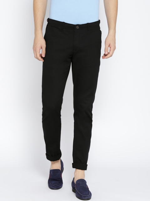

Blackberrys Men Black Tapered Fit Solid Regular Trousers