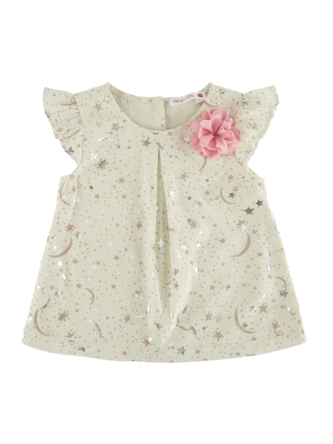 

Chirpie Pie by Pantaloons Girls White Printed A-Line Top
