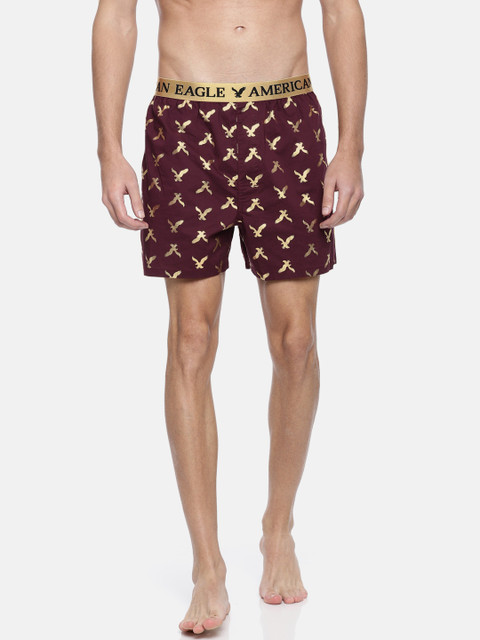 

AMERICAN EAGLE OUTFITTERS Men Burgundy Printed Boxers 5272-899