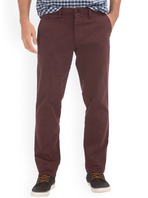 

GAP Men Burgundy Slim Fit Solid Regular Trousers