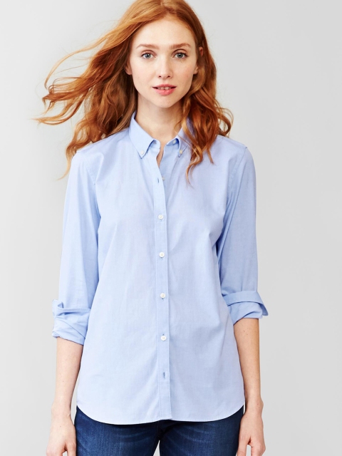 

GAP Women Fitted Boyfriend Oxford Shirt, Blue