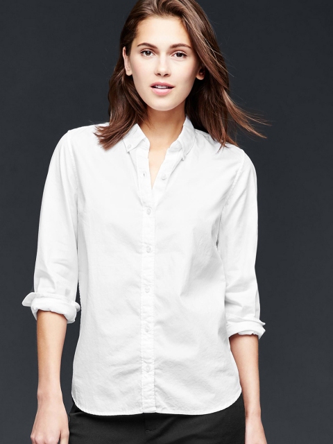 

GAP Women Fitted Boyfriend Oxford Shirt, White