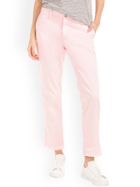 

GAP Women Pink Regular Fit Solid Regular Trousers
