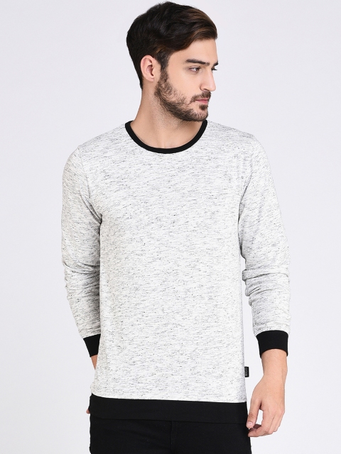 

Rigo Men Grey Melange Solid Round Neck T-shirt