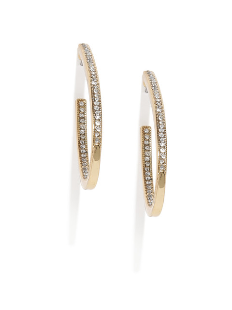 

justpeachy Gold-Toned Contemporary Half Hoop Earrings