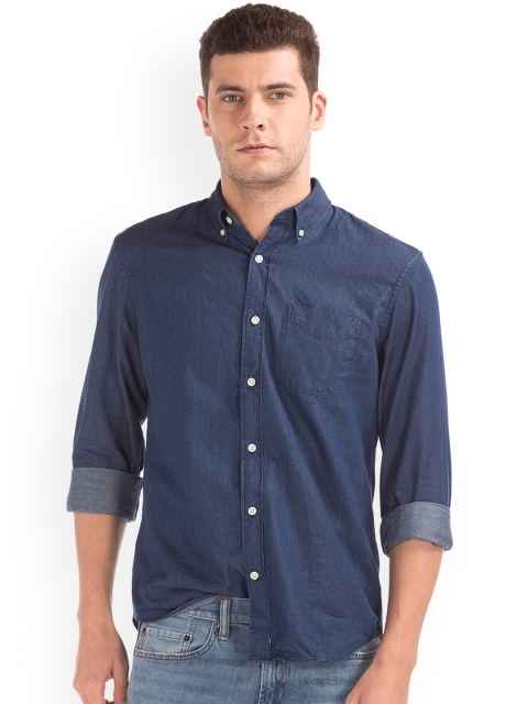 

GAP Men Twill Standard Fit Shirt, Blue