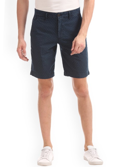 

GAP Men Navy Printed Washwell Vintage Wash Shorts in Indigo Dot, Navy blue