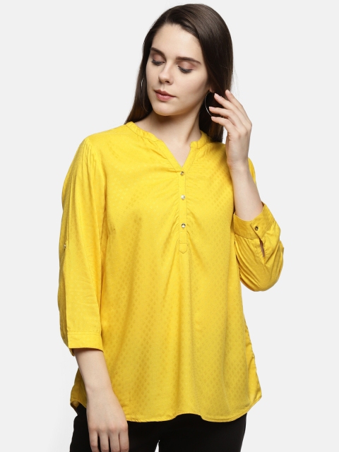 

Annabelle by Pantaloons Women Yellow Solid Top