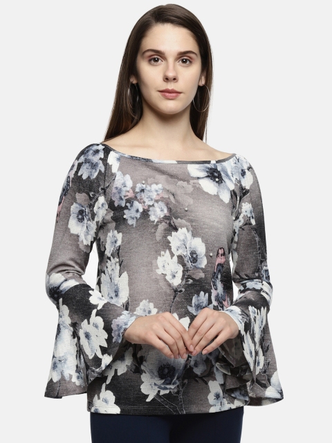 

Annabelle by Pantaloons Women Grey Printed Top