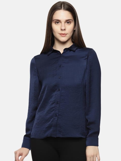 

Annabelle by Pantaloons Women Blue Solid Shirt Style Top