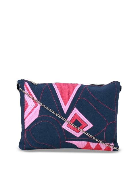

Diwaah Navy Blue Embroidered Sling Bag