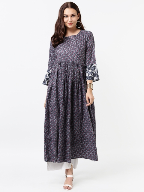 

La Firangi Women Grey Printed Anarkali Kurta