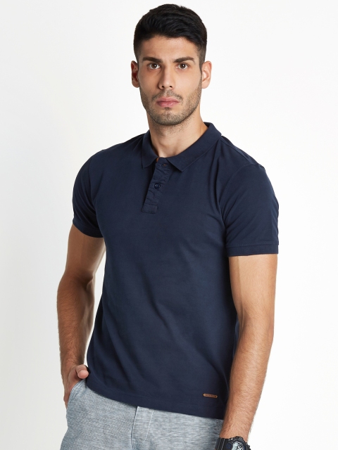 

Urban Ranger by pantaloons Men Navy Blue Solid Polo Collar T-shirt