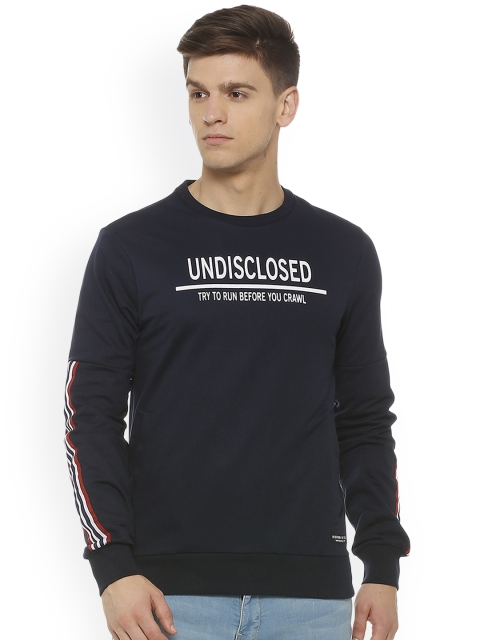 

People Men Navy Blue Printed Sweatshirt