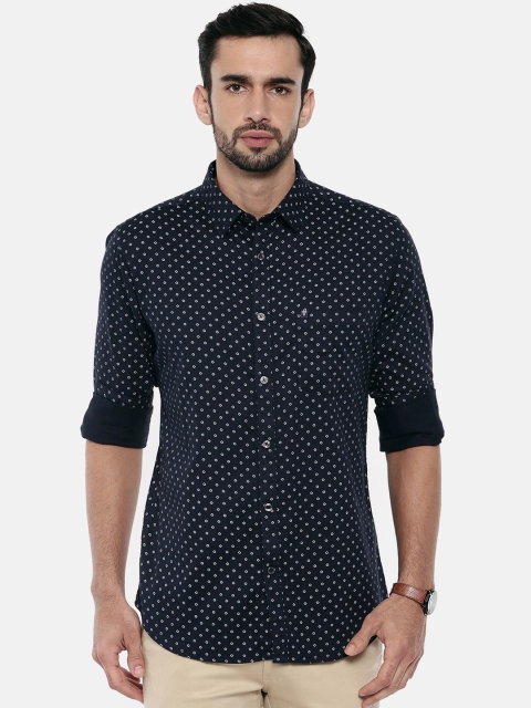

Classic Polo Men Navy Blue Slim Fit Printed Casual Shirt