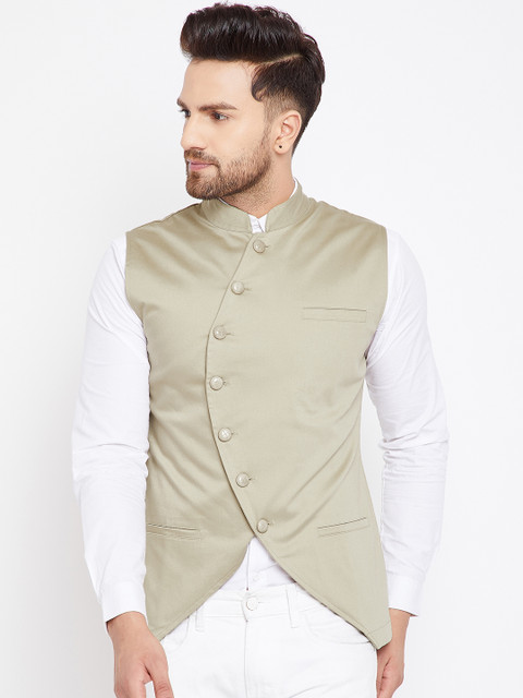 

Hypernation Men Beige Waistcoat
