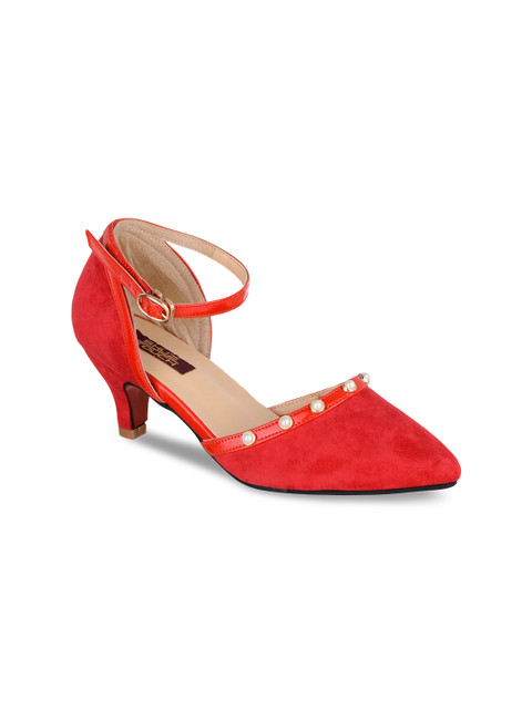 

SHUZ TOUCH Women Red Solid Sandals