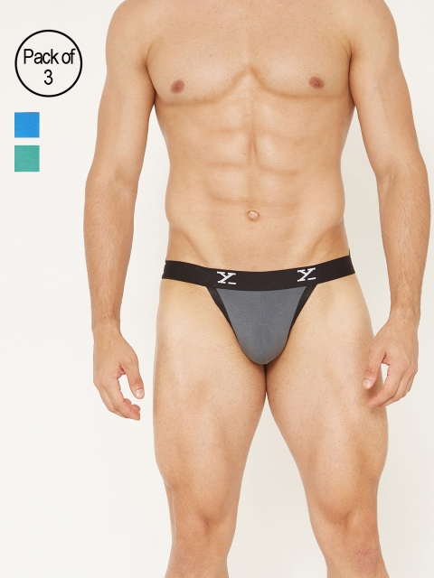 

XYXX Men Pack of 3 Ultra Soft Thongs XYJCKSTRP3PCKN27, Grey
