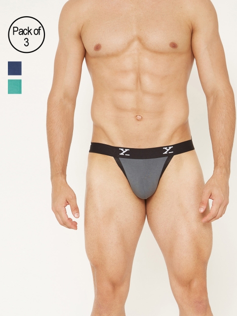 

XYXX Men Pack of 3 Ultra Soft Thongs XYJCKSTRP3PCKN31, Grey