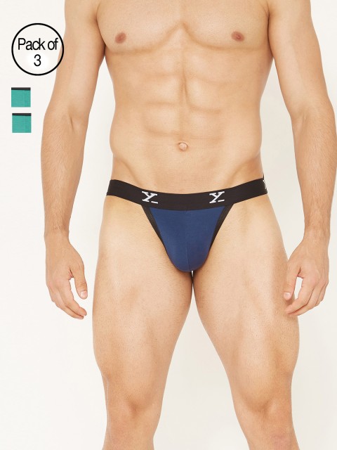 

XYXX Men Pack of 3 Ultra Soft Thongs XYJCKSTRP3PCKN33, Navy blue