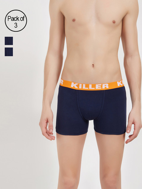

Killer Men Pack Of 3 Boxer-Style Briefs KLBRF, Navy blue