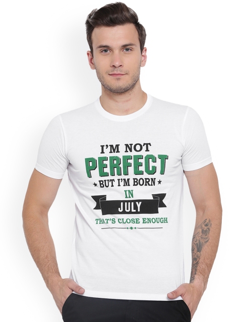

Duke Men White Printed Round Neck T-shirt