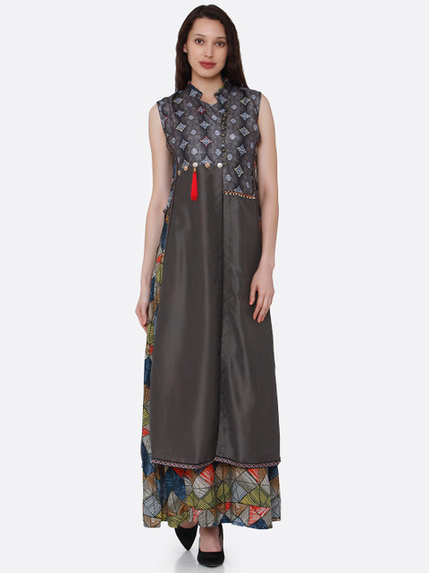 

RAISIN Women Brown Printed A-line Kurta
