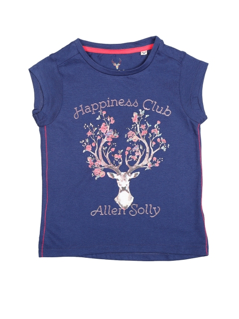 

Allen Solly Junior Girls Blue Printed Round Neck T-shirt