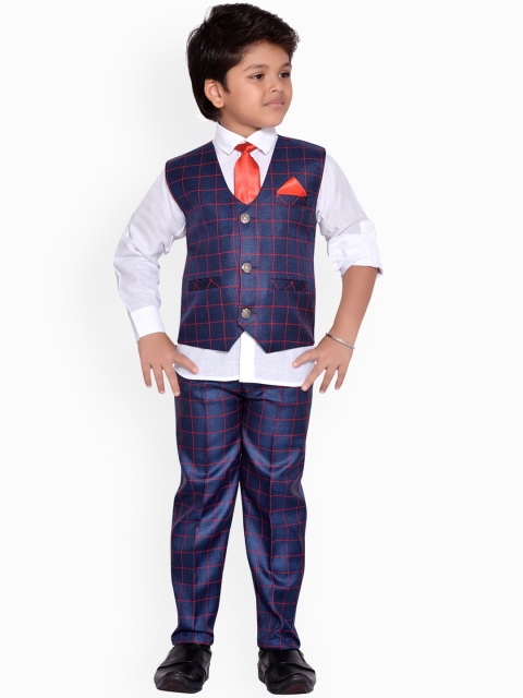 

Aj DEZInES Boys Blue Checked Shirt with Trousers