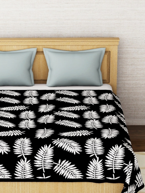 

Story@home Black & White Floral Mild Winter 400 GSM Double Bed Blanket