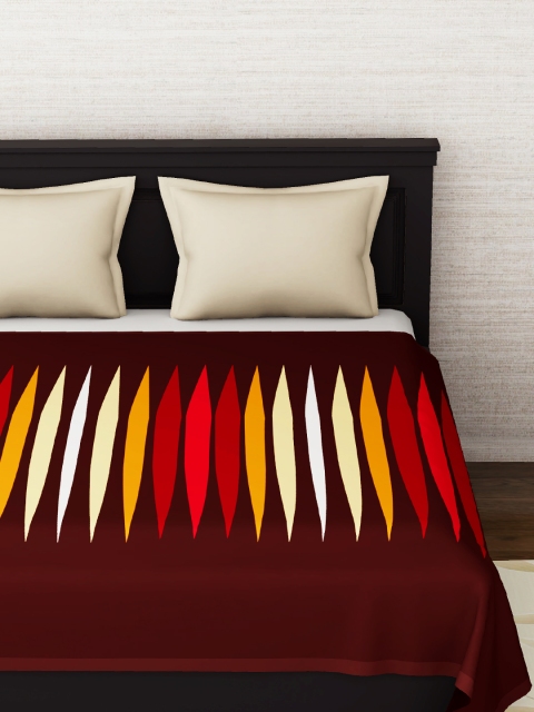 

Story@home Brown & Coral Striped Mild Winter 350 GSM Double Bed Blanket