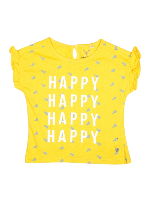 

Allen Solly Junior Girls Yellow Printed Round Neck T-shirt