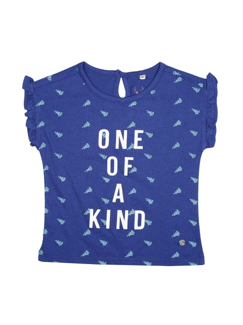 

Allen Solly Junior Girls Blue Printed Round Neck T-shirt