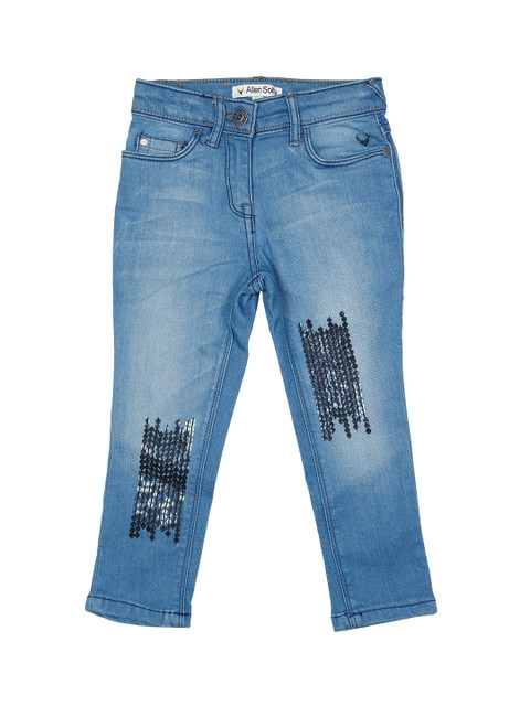 

Allen Solly Junior Girls Blue Regular Fit Mid-Rise Clean Look Stretchable Jeans