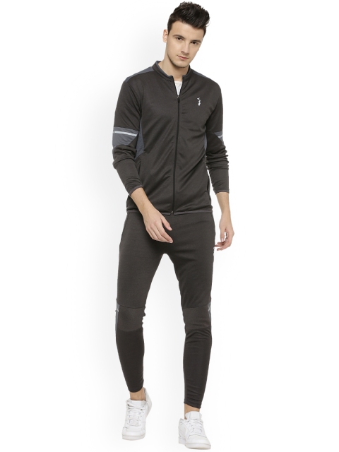

Campus Sutra Men Charcoal Grey Colourblocked Sports Tracksuit