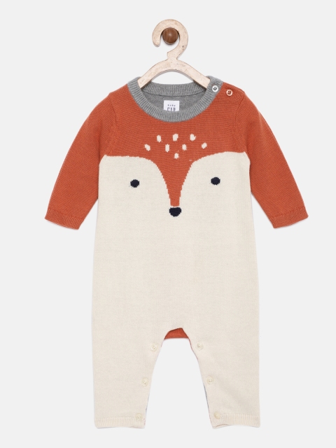 

GAP Baby Boys Beige & Rust Brown Sweater One-Piece Romper