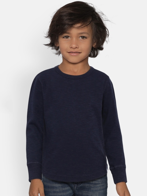 

GAP Baby Boys' Textured Long Sleeve T-Shirt, Blue