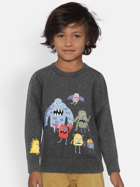 

GAP Baby Boys' Graphic Crewneck Sweater, Charcoal