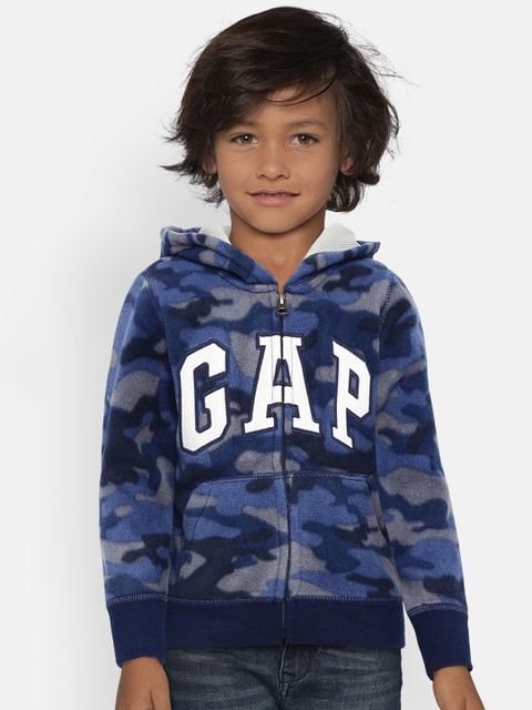 

GAP Baby Boys' Navy Blue Logo Zip Hoodie Sweatshirt