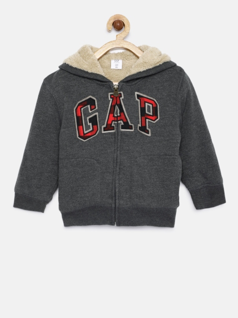 

GAP Baby Boys' Grey Cozy Logo Hoodie Sweatshirt