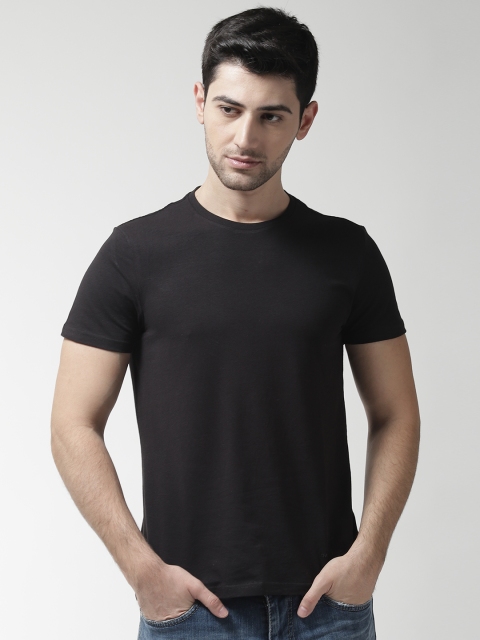 

GAS Men Black Solid Round Neck T-shirt