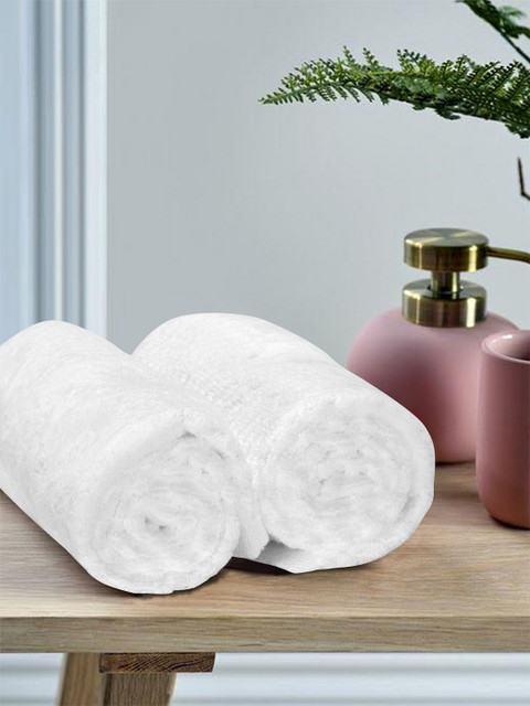 

MARK HOME Set of 2 Cotton White 100% Organic 575 GSM Hand Towels