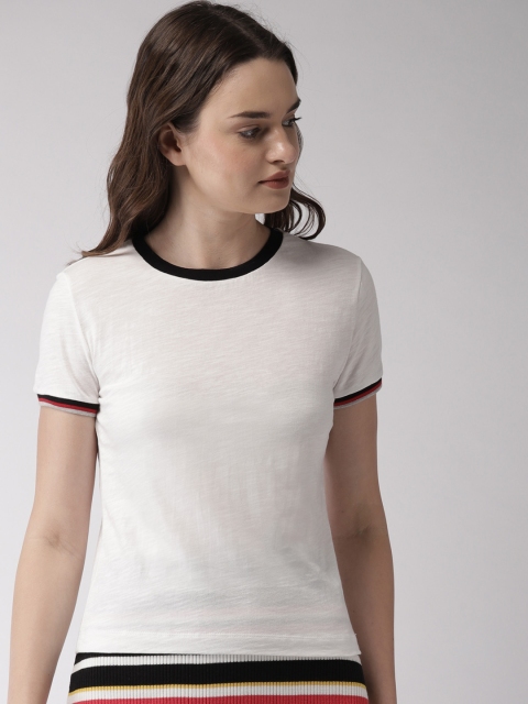 

FOREVER 21 Women White Solid Top