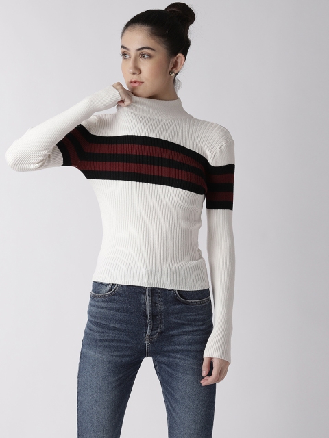 

FOREVER 21 Women Off-White Ribbed Pullover